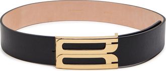 Victoria Beckham Jumbo Frame Leather Belt - Black - 100 (UK18 / Xxl)