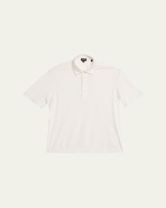 Ermenegildo Zegna Mens Silk and Cotton Leggerissimo Polo Shirt