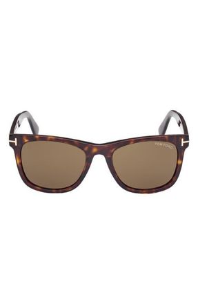 Tom Ford Kevyn 52mm Square Sunglasses in Dark Havana/t Logo/roviex at Nordstrom