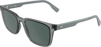 Lacoste Wayfarer Zonnebril - Heren - Zonnebrillen - Grijs - 55 MM - Accessoires