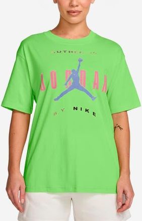 Nike Jordan Flight Relaxed Fit Cotton Graphic T-Shirt in Key Lime/Digital Pink/Blue at Nordstrom Rack, Size X-Small