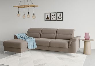 Sit&more Ecksofa »Sinatra L-Form« mit Recamiere, optinal mit Kopfteilverstellung und Armteilfunktion