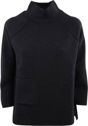 Gran Sasso Sweatshirts, female, Black, Size: S Basic Sweater