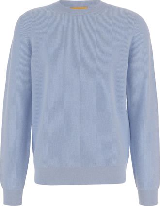 Guest In Residence Ribbed Knit Cashmere Sweater with Crew Neck