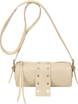 Generic Cymwer Women PU Leather Shoulder Bag Vintage Cylinder Bag Handbag for Daily Use (White)