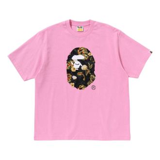 A Bathing Ape Vacation Pattern Ape Head Relaxed Fit T-Shirt Pink 1L30-110-335-PNK