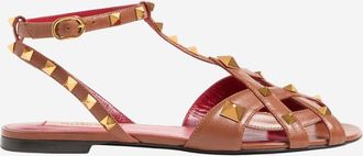 Valentino Garavani Brown Rockstud Sandals