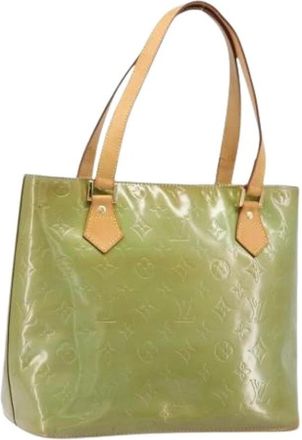 Louis Vuitton Pre-owned Patent Leather Hand Bag - Dames - Vintage Shopper - Groen - ONE Size - Leer - Vintage