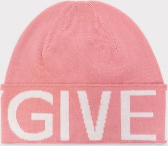 Givenchy Womens Givenchy Logo Wool Beanie Pink - Size: ONE size