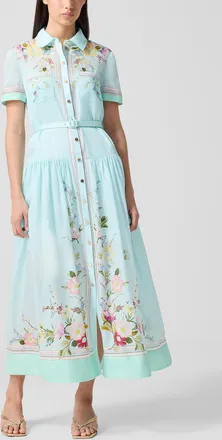Self Portrait Womens Mint-coloured floral shirt dress