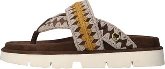 Mou Flip Flops, female, Brown, Size: 10 US Bio Thong Sandal Colored Stitching