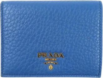 Prada Pre-owned Vintage Portemonnee - Dames - Vintage Accessoires - Blauw - ONE Size - Leer - Vintage