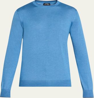 Cesare Attolini Mens Solid Cashmere Crewneck Sweater