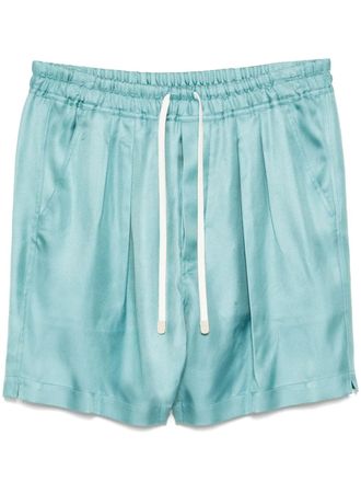 Tom Ford pleated silk shorts - Blue