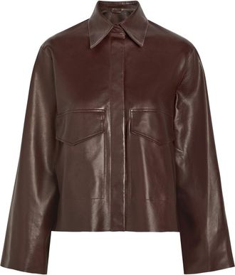 Nour Hammour Darcy Boxy Leather Jacket - Dark Brown - S (UK8-10 / S)