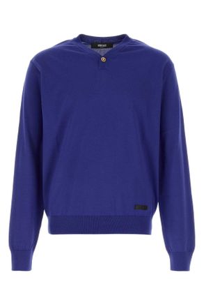 Versace Blue Silk Blend Sweater
