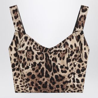 Dolce & Gabbana Dolce&Gabbana Charmeuse Bustier With Leopard Print
