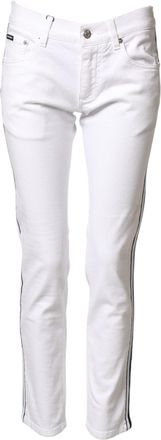 Dolce & Gabbana White Cotton Stretch Skinny Men Denim Jeans Elastane Clothing
