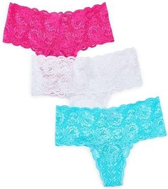 Cosabella Never Say Never Comfie Thongs 3-Pack Womens Underwear Rosa Caldo Tropica White : MD/LG, Elastane/Polyamide