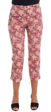 Dolce & Gabbana Roze Bloemige Brocade Capri Pants