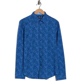 Brooklyn Brigade Abstract Circle Diamond Button-Up Shirt in Light Blue/Navy at Nordstrom Rack, Size Xx-Large
