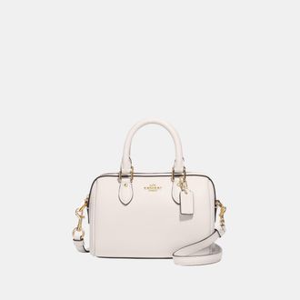 Coach Womens Mini Rowan Crossbody in Crossgrain Leather - White - One Size