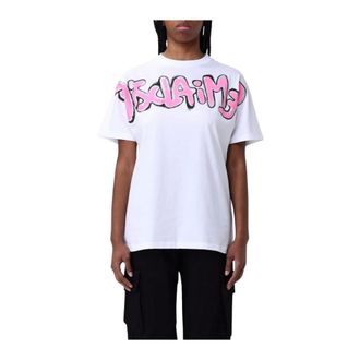 Disclaimer Tops, Dames, Wit, S, Katoen, Graffiti Korte Mouw Tee