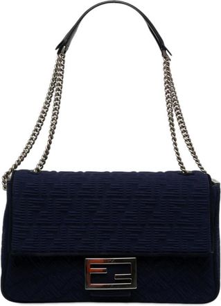 Fendi Pre-owned Fendi Large Zucca Embossed Technical Fabric Chain Midi Baguette Ladies 5HG4ENHCZU3K5PD5