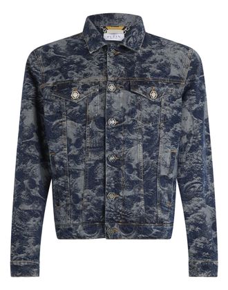 Philipp Plein Trucker Jacket All-Over Skull Skull