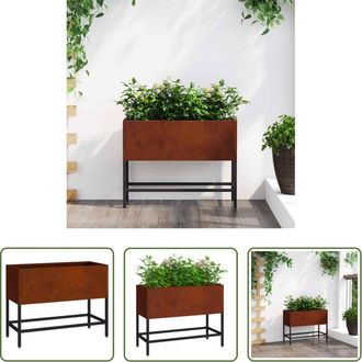 vidaXL Fioriera - Vaso da Giardino Rialzato Ruggine 60 x 26 x 45 cm
