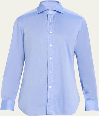 Kiton Mens Blue Basic Shirt
