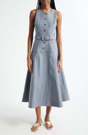 Cinq &agrave; Sept Margaret Belted Denim Dress in Light Indigo at Nordstrom Rack, Size 0