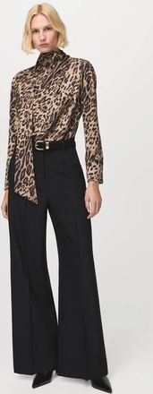 Mango Blusa stampa animalier foulard nero - Donna - S - MANGO