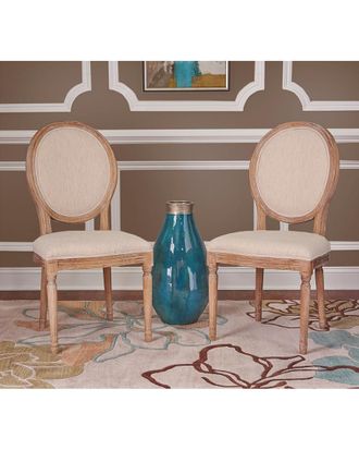 Linon Liberty Linen Oval Back Chair