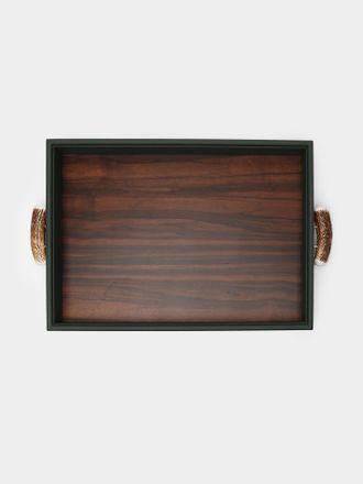 Lorenzi Milano Wood and Stag Antler Tray (23.5in/60cm)