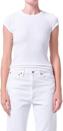 A Gold E Edison Rib T-Shirt in White at Nordstrom, Size X-Large