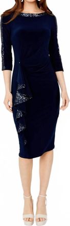 Joseph Ribkoff Sequin Sheath Dress In Midnight
