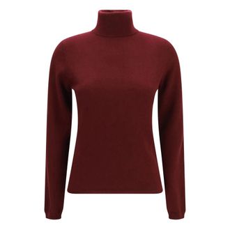 Allude Maglione Girocollo in Cashmere - - Knitwear - Donna - Rosso - L