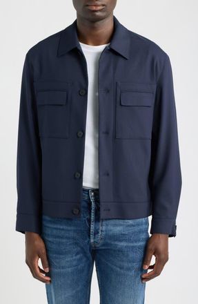 HUGO BOSS Juliano Shirt Jacket in Dark Blue at Nordstrom, Size 40