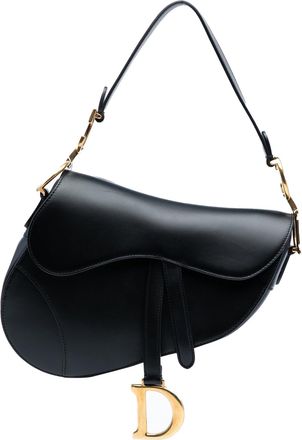 Dior Pre-owned Womens Saddle Shoulder Bag Iconic - Black Leather - One Size