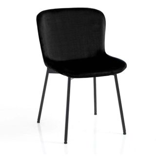 Oresteluchetta Set 4 sedie in velluto per sala da pranzo Rann Velvet - Nero