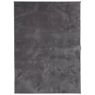 Berkfield Home Rug Short Pile Soft & Washable Anthracite 160x230 cm in Charcoal | Size: 100 cm diameter