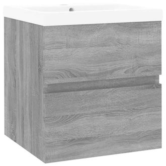 Berkfield Home Sink Cabinet with Built-in Basin Grey Sonoma Engineered Wood