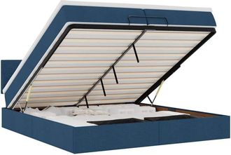 vidaXL Vidaxl - Estructura De Cama Otomana Con Colch&oacute;n Tela Azul 200x200 Cm