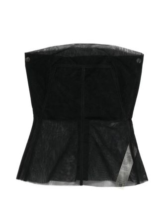 Rick Owens Black Transparent Strapless Top