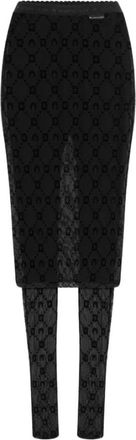 Marine Serre Moonogram Mesh Flock Pant-Skirt - Dames - Leggings - Zwart - M - Tweed - Broeken