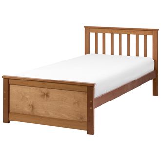 Beliani Cama Con Somier De Madera De Pino Mdf Minimalista 90 X 200 Cm Marr&oacute;n Olendon