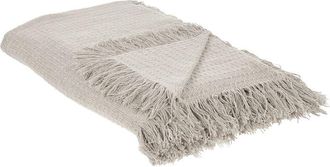 Beliani Beliani - Colcha Decorativa Para Cama Con Borlas Fabricada En Algod&oacute;n En Color Gris 200 X 220 Cm Yerbent