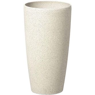 Beliani Maceta De Flores Beige Alto 42 X &Oslash; 23 Cm Accesorio Moderno Minimalista Interior Exterior Abdera