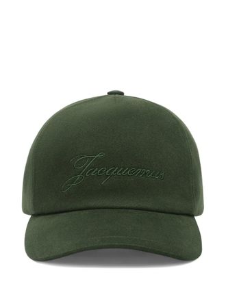 Jacquemus embroidered-logo cap - unisex - Polyester/Polyamide/Cotton - 58 - Green